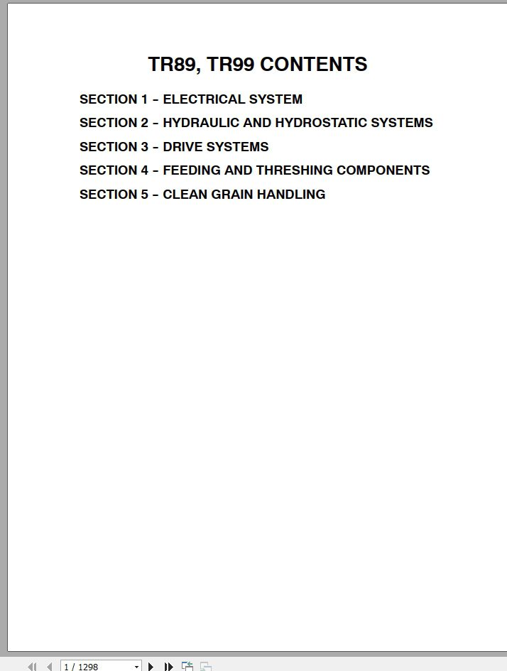 New Holland Tractor TR89 TR99 Service Manual86589290 1