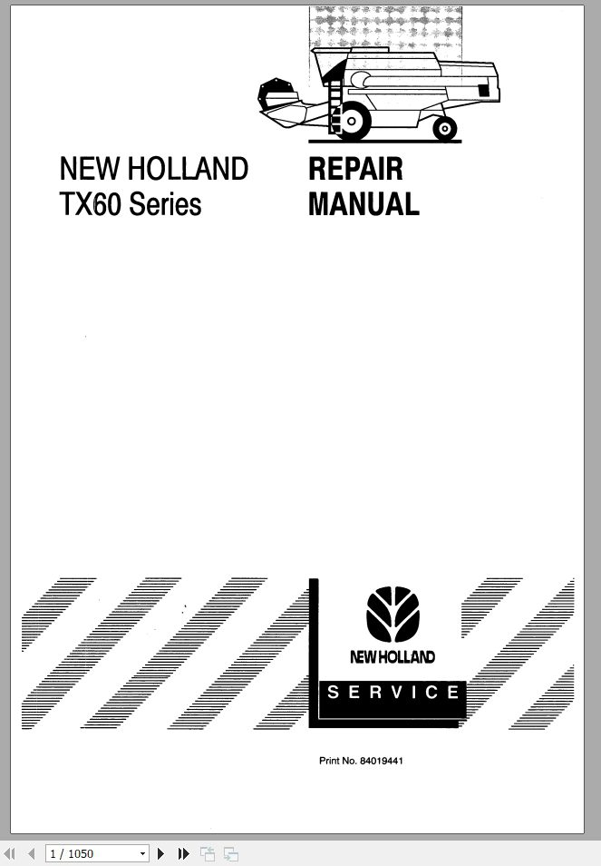 New Holland Tractor TX60 Series Repair Manual84019441 1
