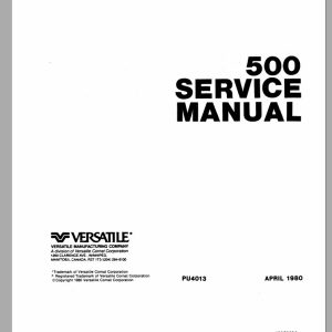 New Holland Versatile 500 Service Manual40050010R0 1
