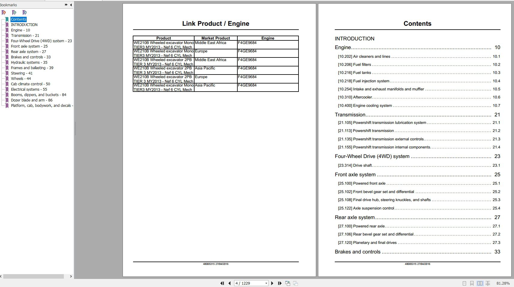 New Holland Wheeled Excavator WE210B Service Manual48005315 2