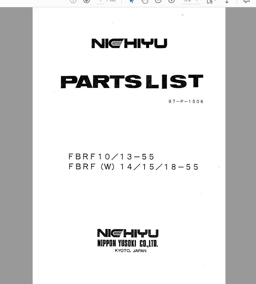 Nichiyu Forklift Part Service Manual CD2