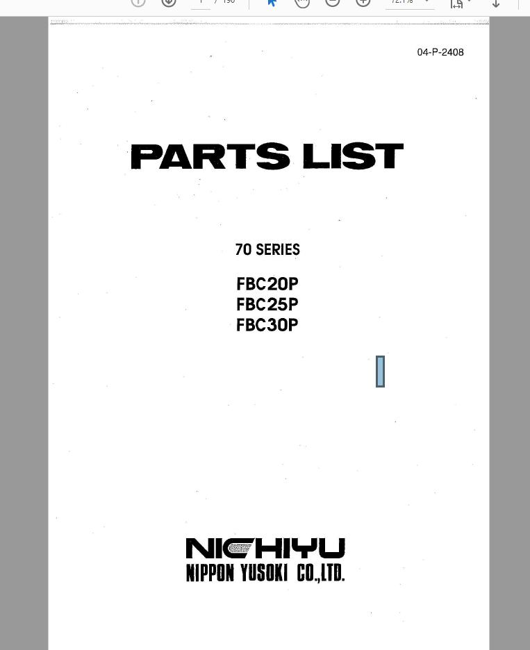 Nichiyu Forklift Part & Service Manual CD