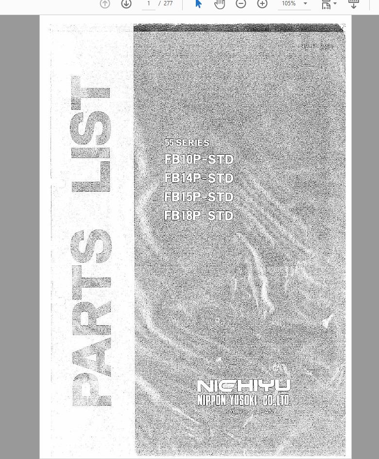 Nichiyu Forklift Part Service Manual CD6