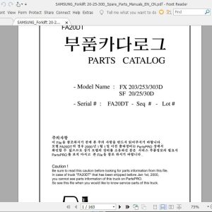 SAMSUNGForkliftSonmeModelSparePartsManuals 2