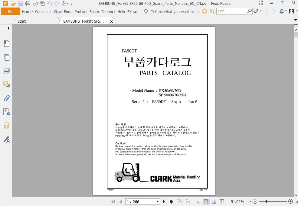 SAMSUNGForkliftSonmeModelSparePartsManuals 3