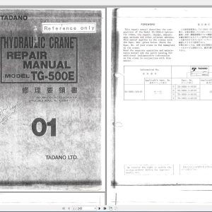 TADANO TG 500E HYDRAULIC CRANE REPAIR MANUAL
