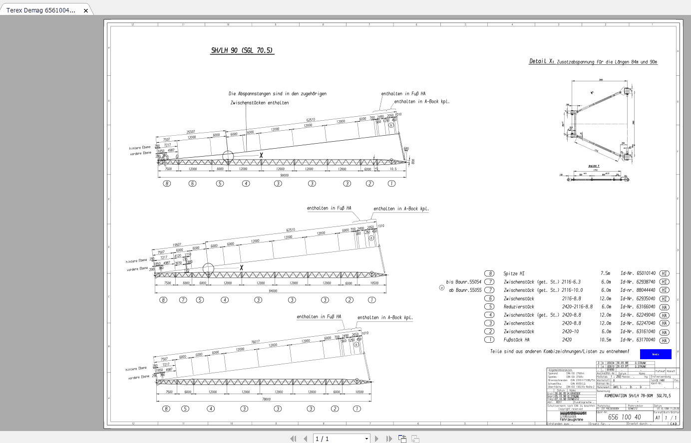 Terex Demag 65610040Combi SH LH 70