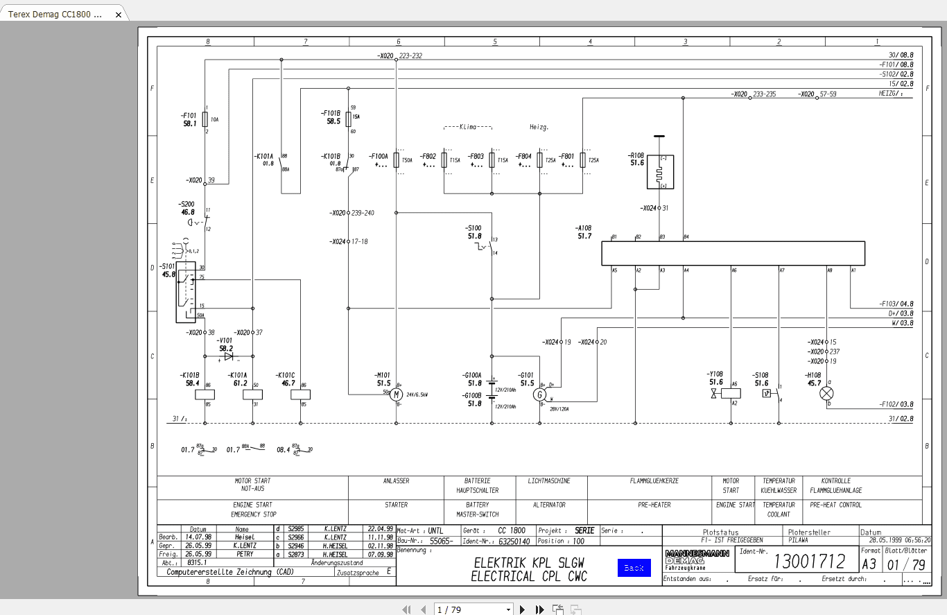 Terex Demag CC1800 13001712Electrical CPLCWC