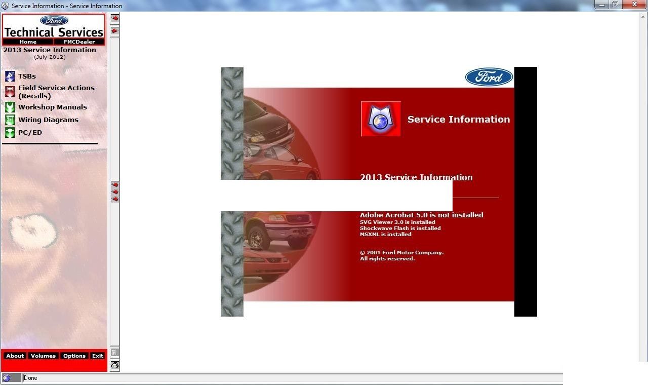 WorkShop Manual Ford Motor Company USA 2013 2