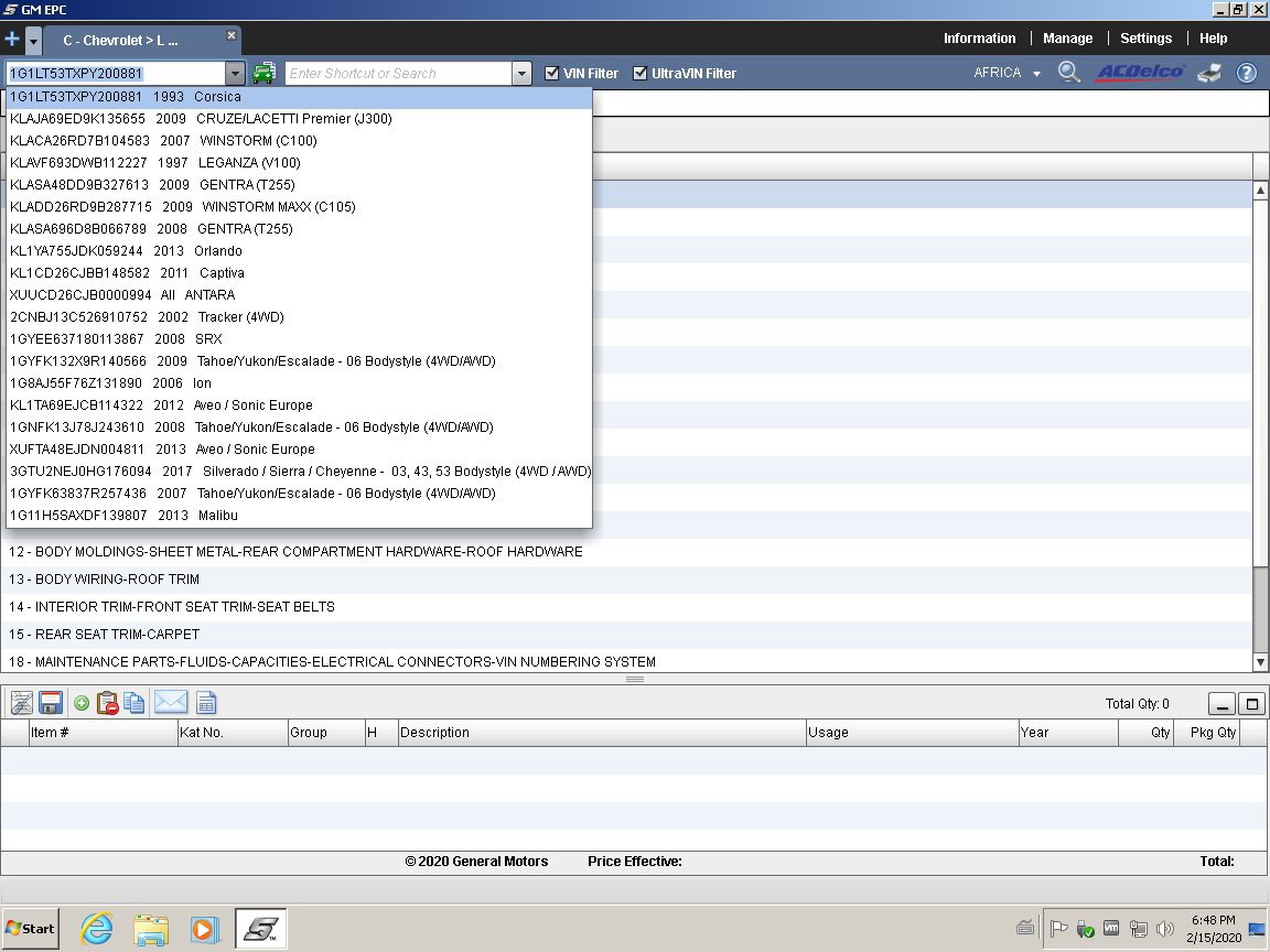 04 Last Vin code use