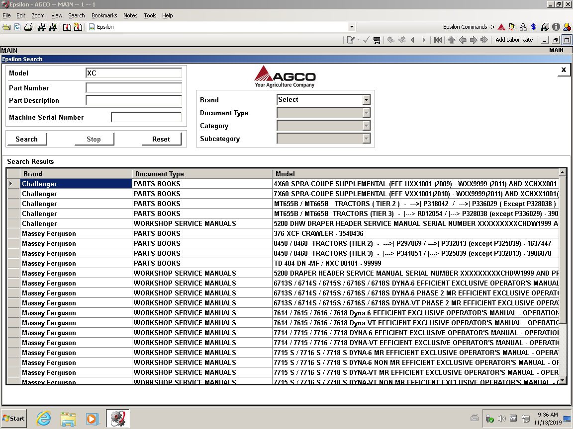 05 SearchAGCO AG Agricultural ALL Database EU UK Updated 012020