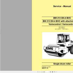 BOMAG Single Drum Roller BW213DH 4 Service Manual 1 1