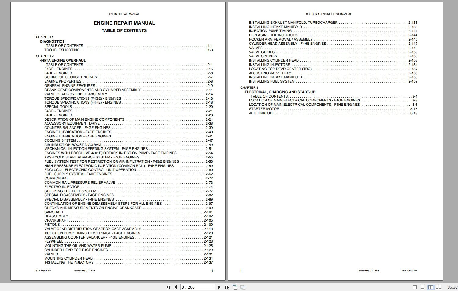 Case IH Backhoe Loader Engine Repair Manual87630273na 2