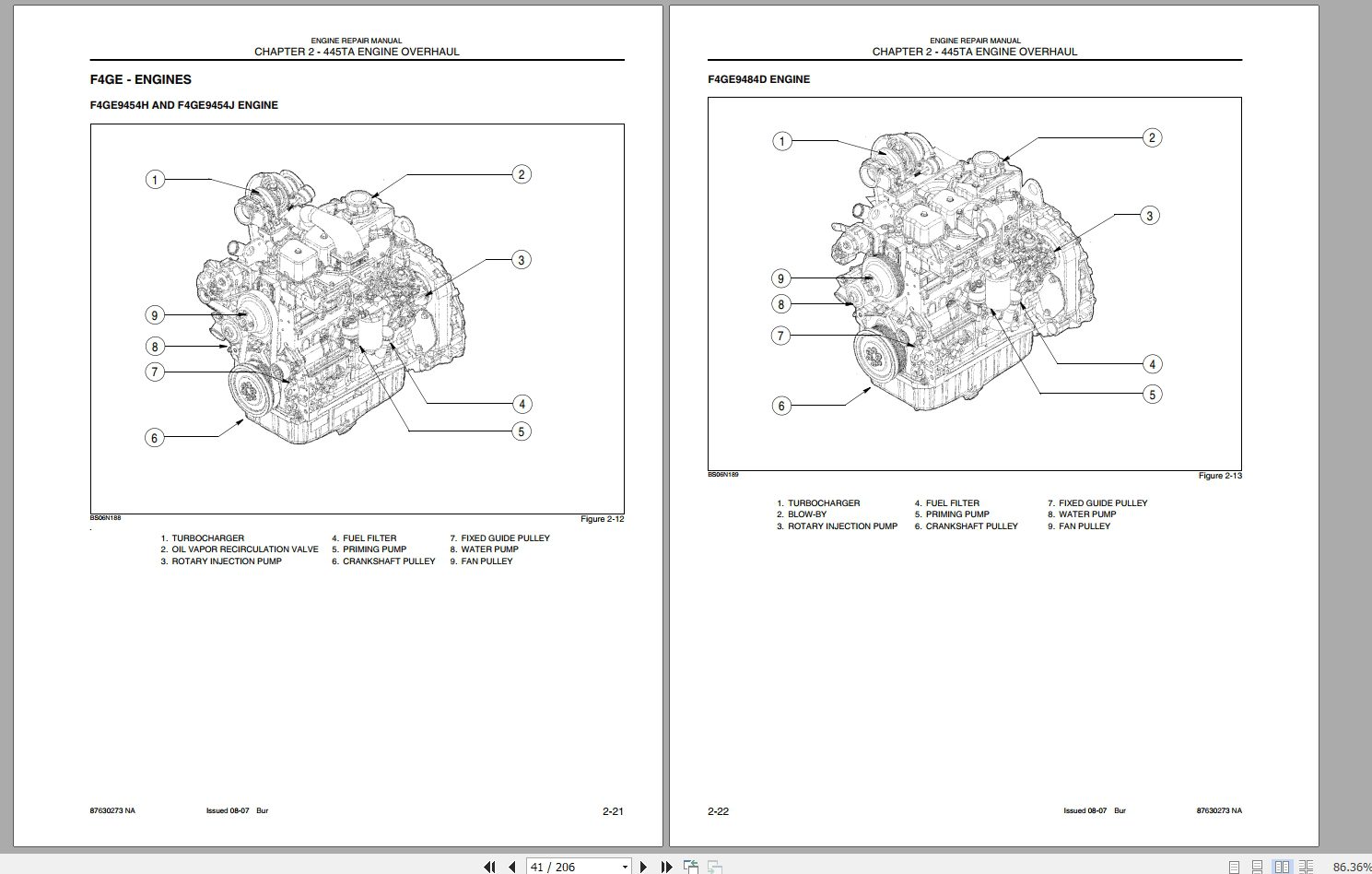 Case IH Backhoe Loader Engine Repair Manual87630273na 3