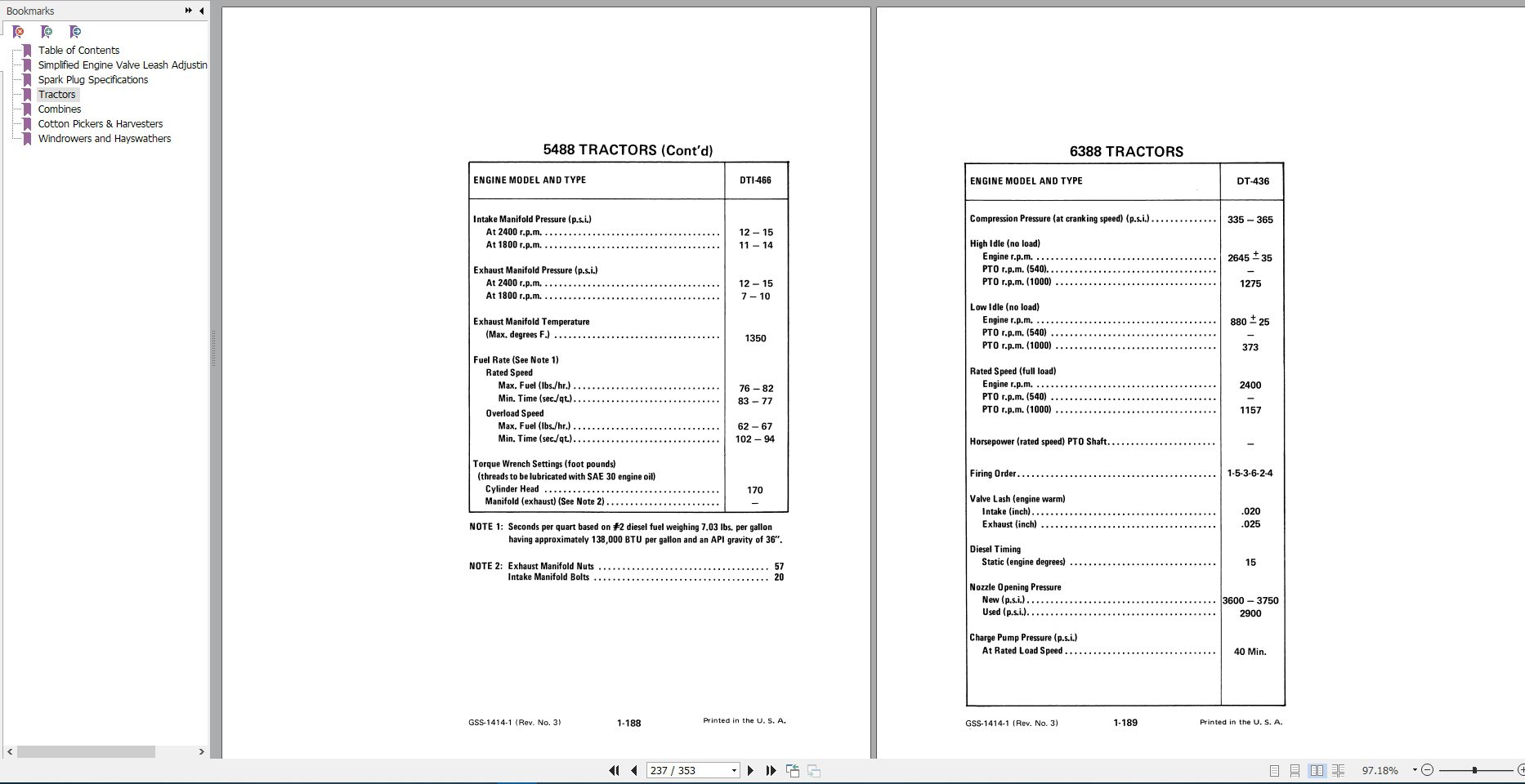 Case IH Tractor Engine Tune Up Specs Service ManualGSS14141 4