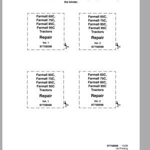 Case IH Tractor Farmall 65C75C85C95C Service Manual87758598 1