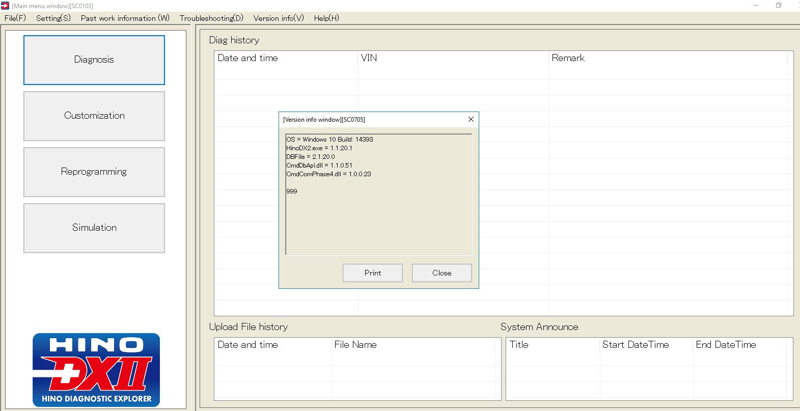 HINO Diagnostic eXplorer DX2 11201 2020 1 1