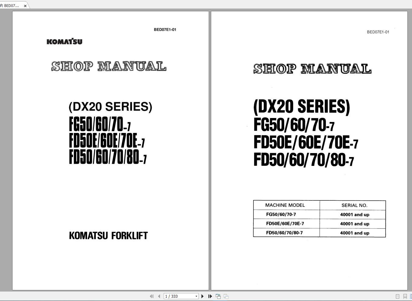 Komatsu Forklift Service Manual PDF DVD7