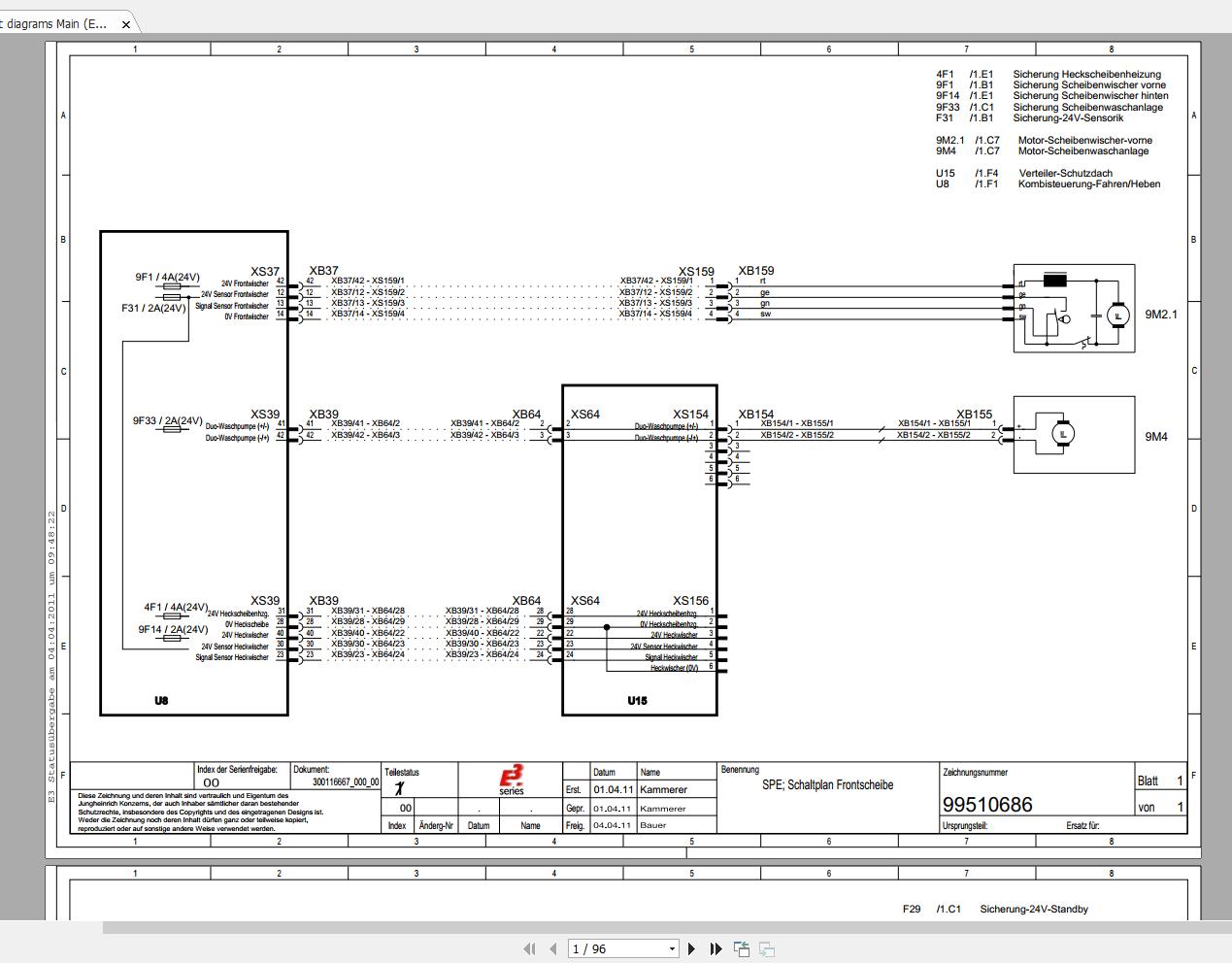 Mitsubishi Forklift 2FBC40 2FB55 Service Manual Wiring Diagram 06 20143