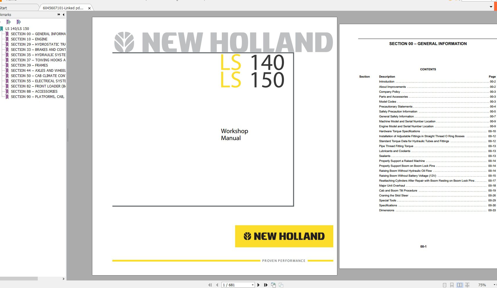New Holland LS140LS150 Workshop Manual6045607101 1