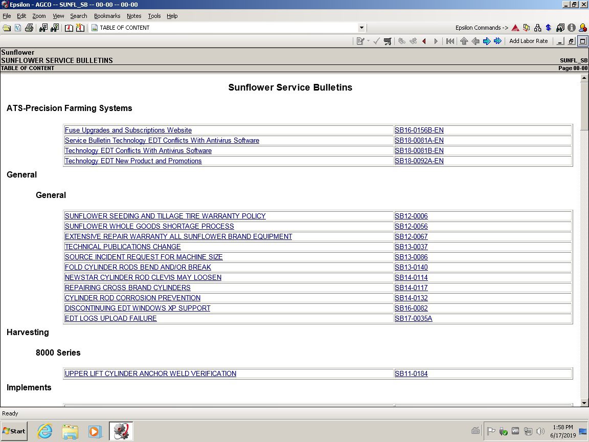 10 Service BulletinsAGCO AG Agricultural ALL Database NA Updated 012020