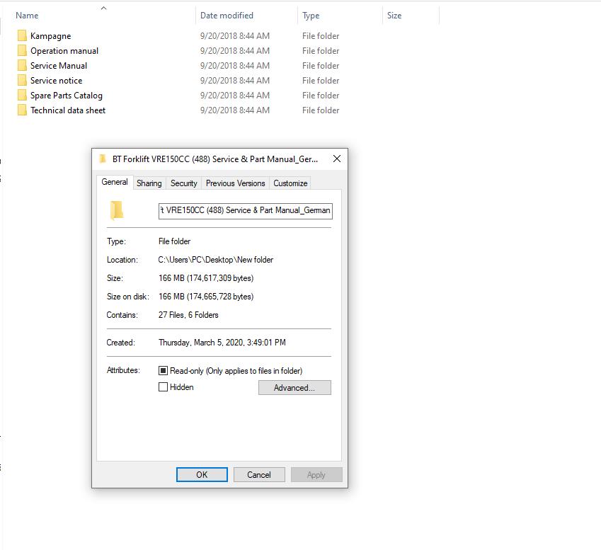 BT Forklift VRE150CC 488 Service Part ManualGerman1