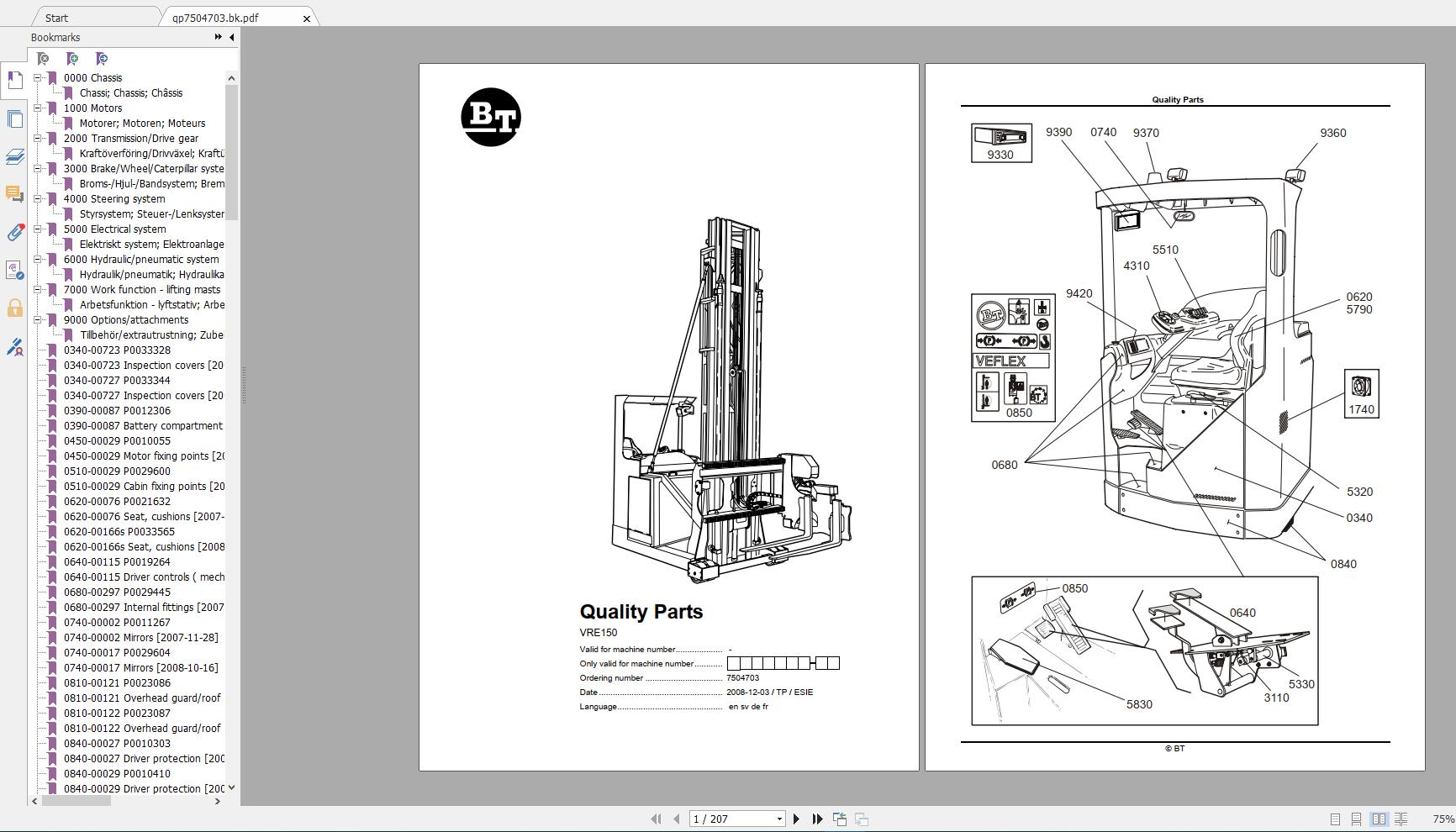 BT Forklift VRE150 487 Service Part ManualGerman4