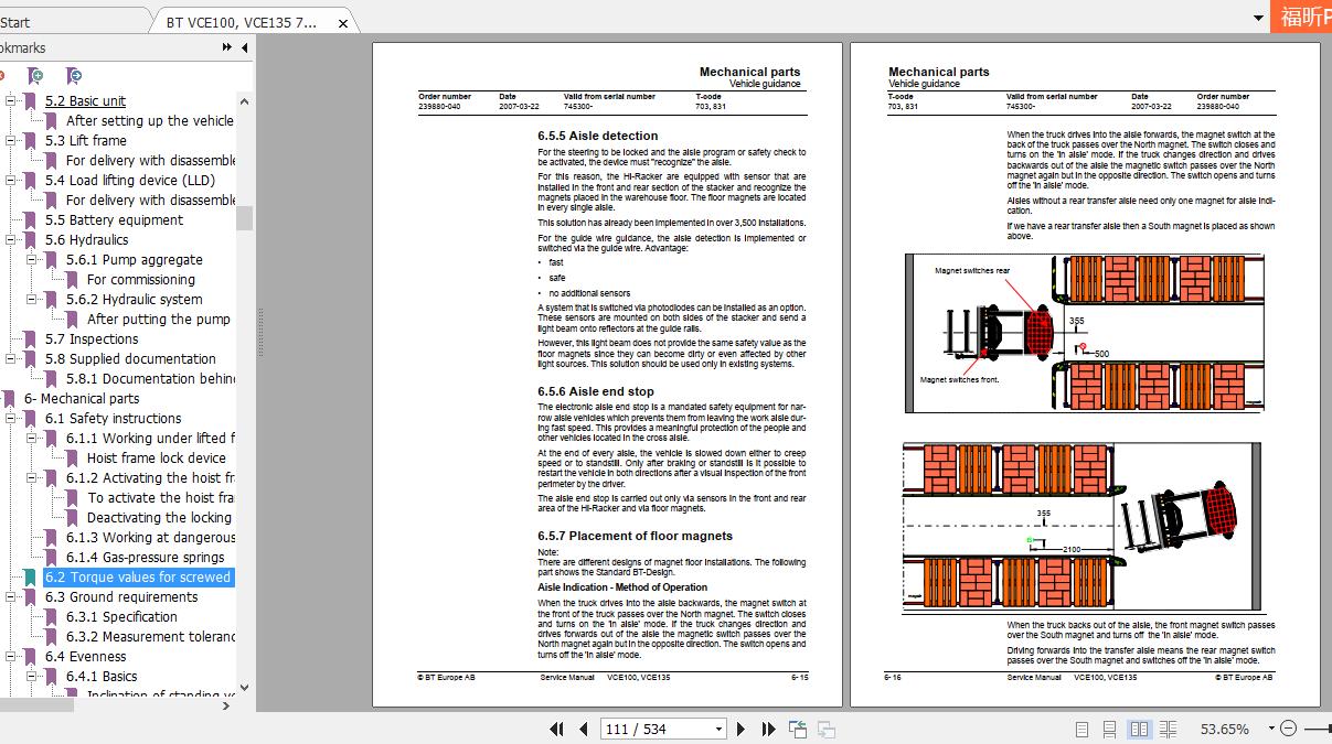 BT VCE100 VCE135 745300 Service Manual 2007 3