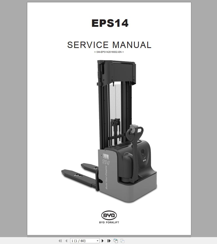 BYD Forklift Service and Part Manual 1 1
