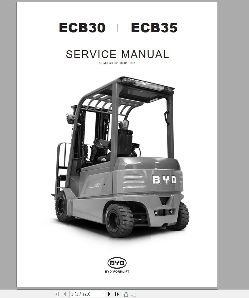 BYD Forklift Service and Part Manual 3 1