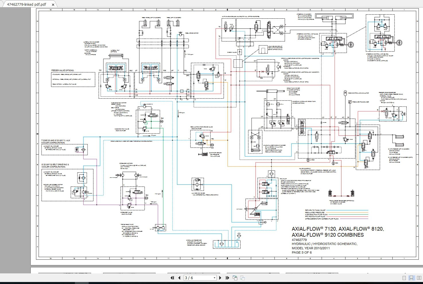 CASE IH AXIAL FLOW 712081209120 Combines Hydraulic Schematic47462779 3
