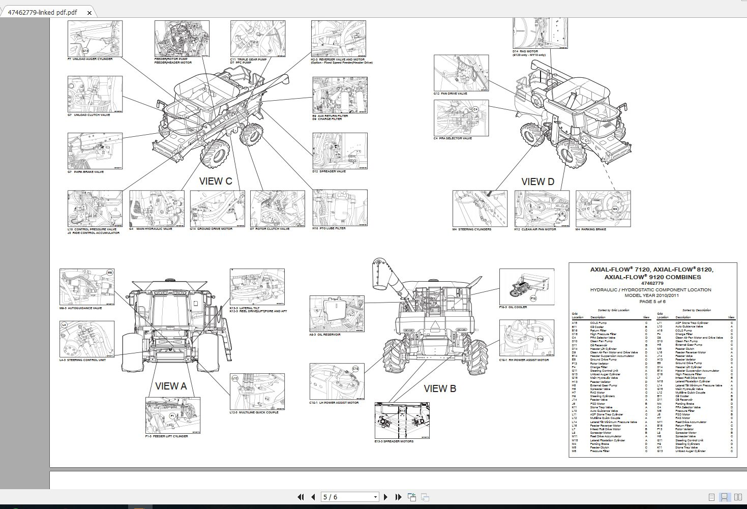 CASE IH AXIAL FLOW 712081209120 Combines Hydraulic Schematic47462779 4