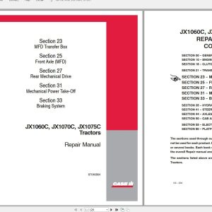 CASE IH JX1060CJX1065CJX1095 Tractors Repair Manual 1