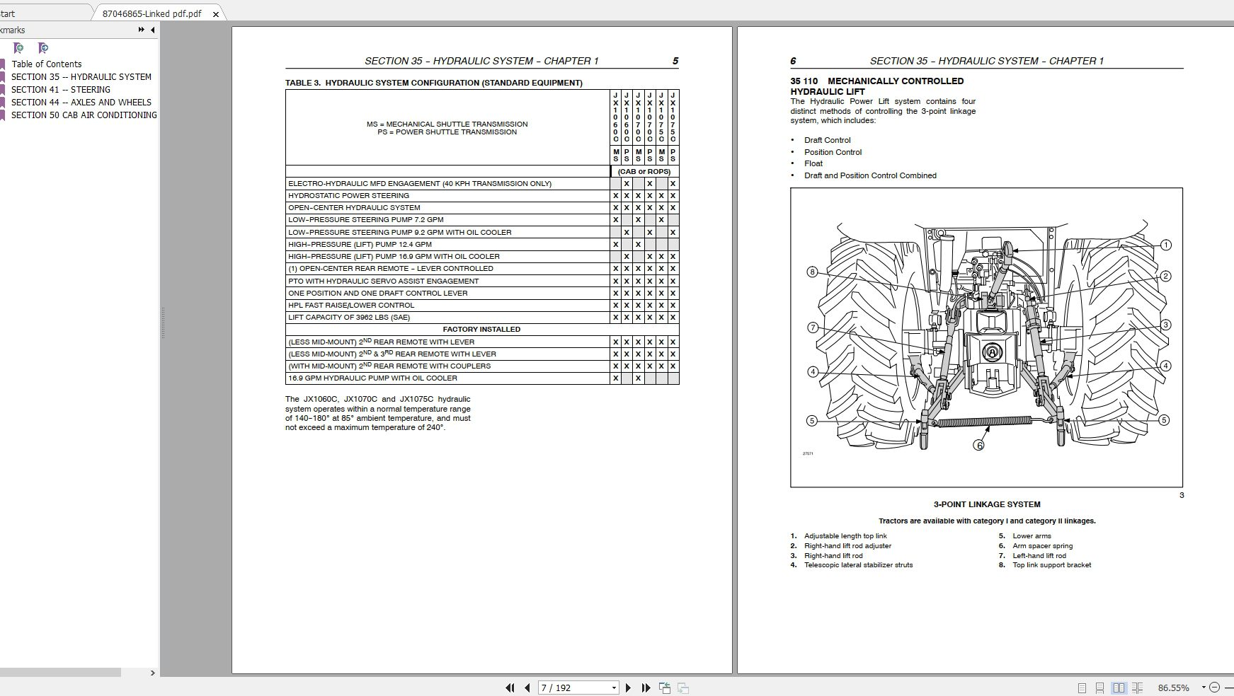 CASE IH JX1060CJX1065CJX1095 Tractors Repair Manual 3 1