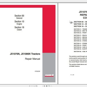 CASE IH JX1075N JX1095N Tractors Repair Manual 1