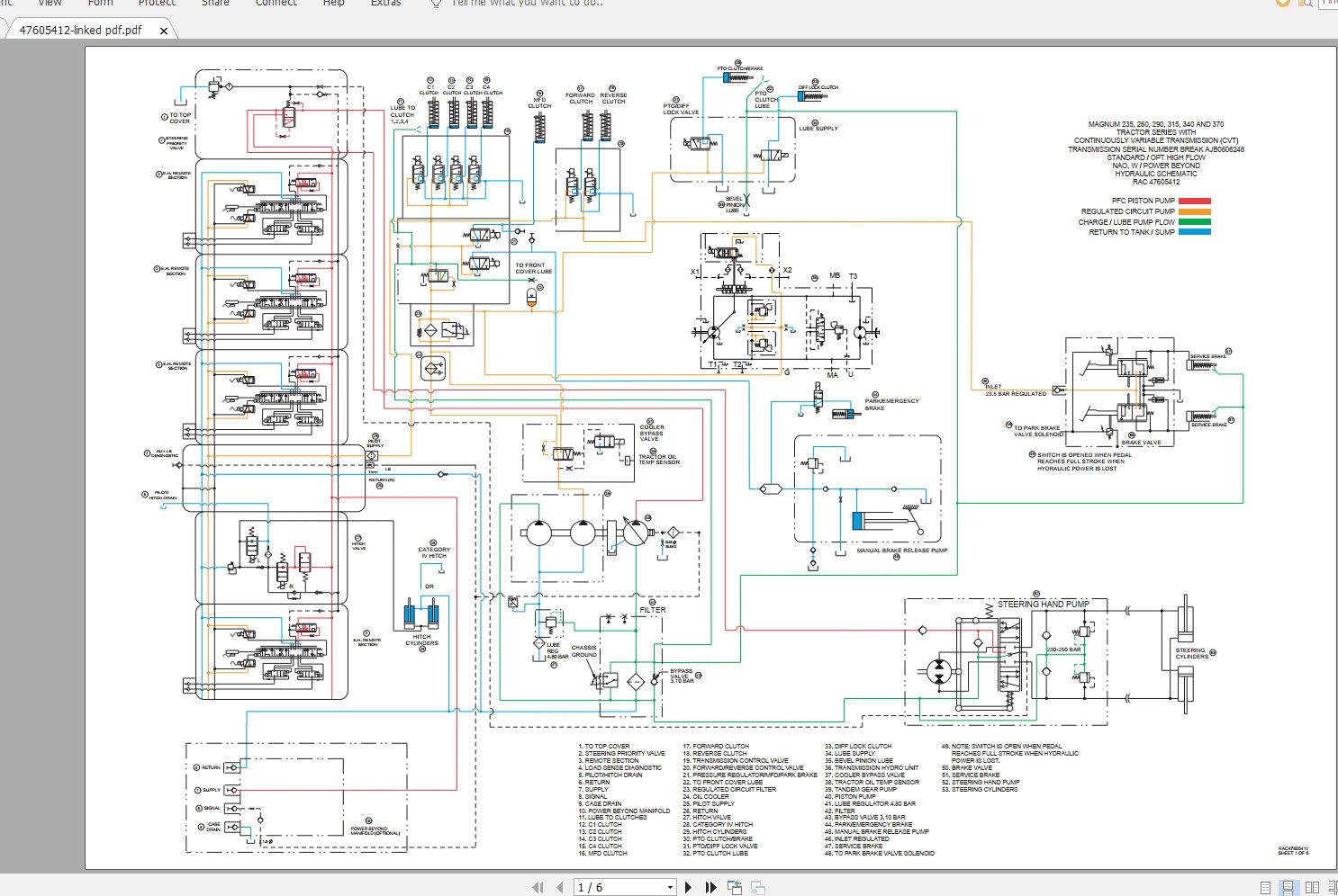 CASE IH MAGNUM 235260290315340370 Tractors Hydraulic Schematics47605412 1