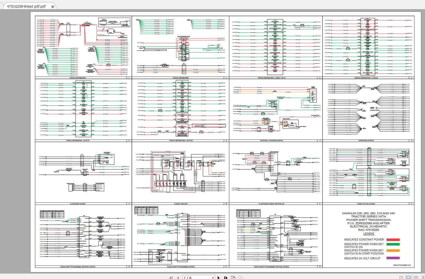 CASE IH MAGNUM 235260290315340 Tractors Electrical Schematics47516259 1 6