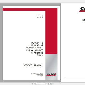 CASE IH PUMA 150 165 PUMA 150 CVT 165 CVT Tier 4B final Tractor Service Manual 1