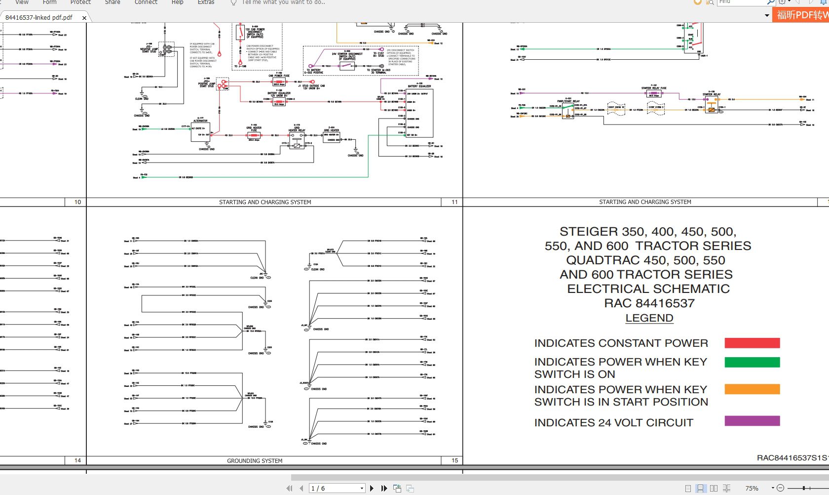 CASE IH Series SteigerQuadtracRowtrac 350400450550600 Electrical Schematic84416537 1
