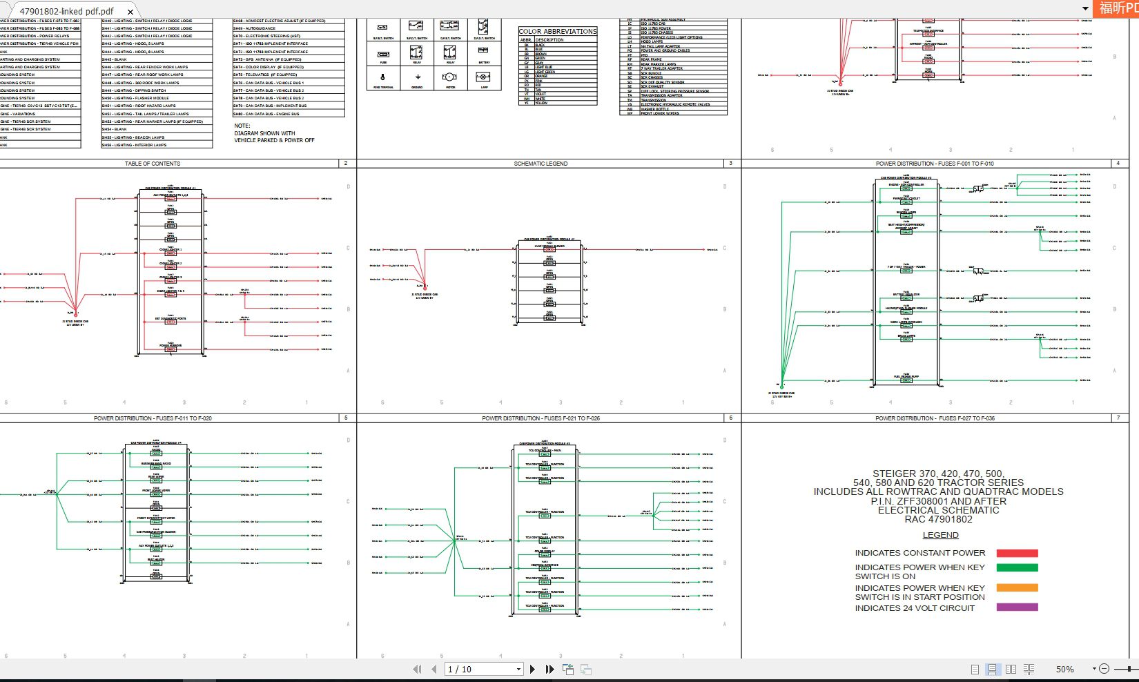 CASE IH Series SteigerQuadtracRowtrac 370420470500540580620 Electrical Schematic47901802 1