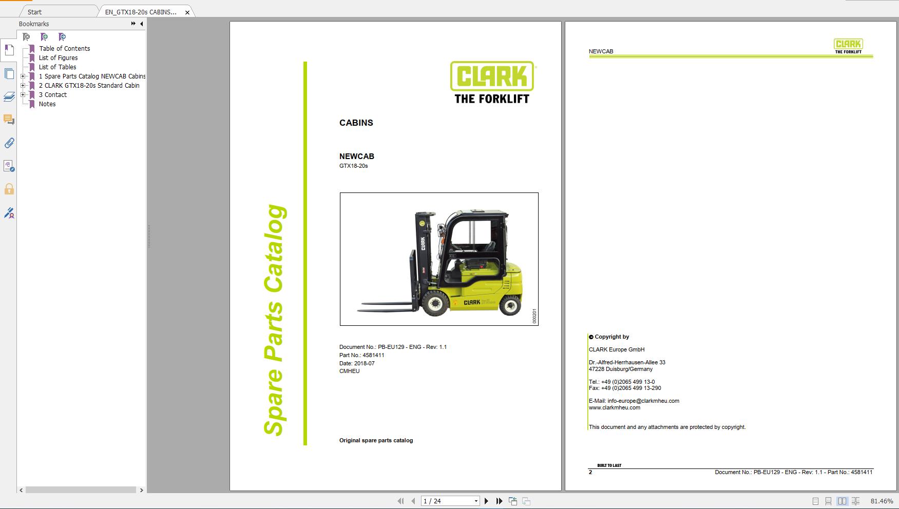 CLARK Forklift Warhouse Service Part Manuals New Updated DVD3