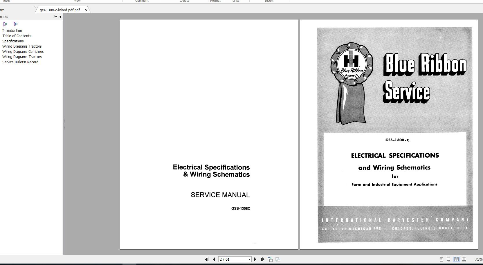CaseBlue Ribbon Service Electrical Specifications Wiring SchematicsGSS 1308 C 1