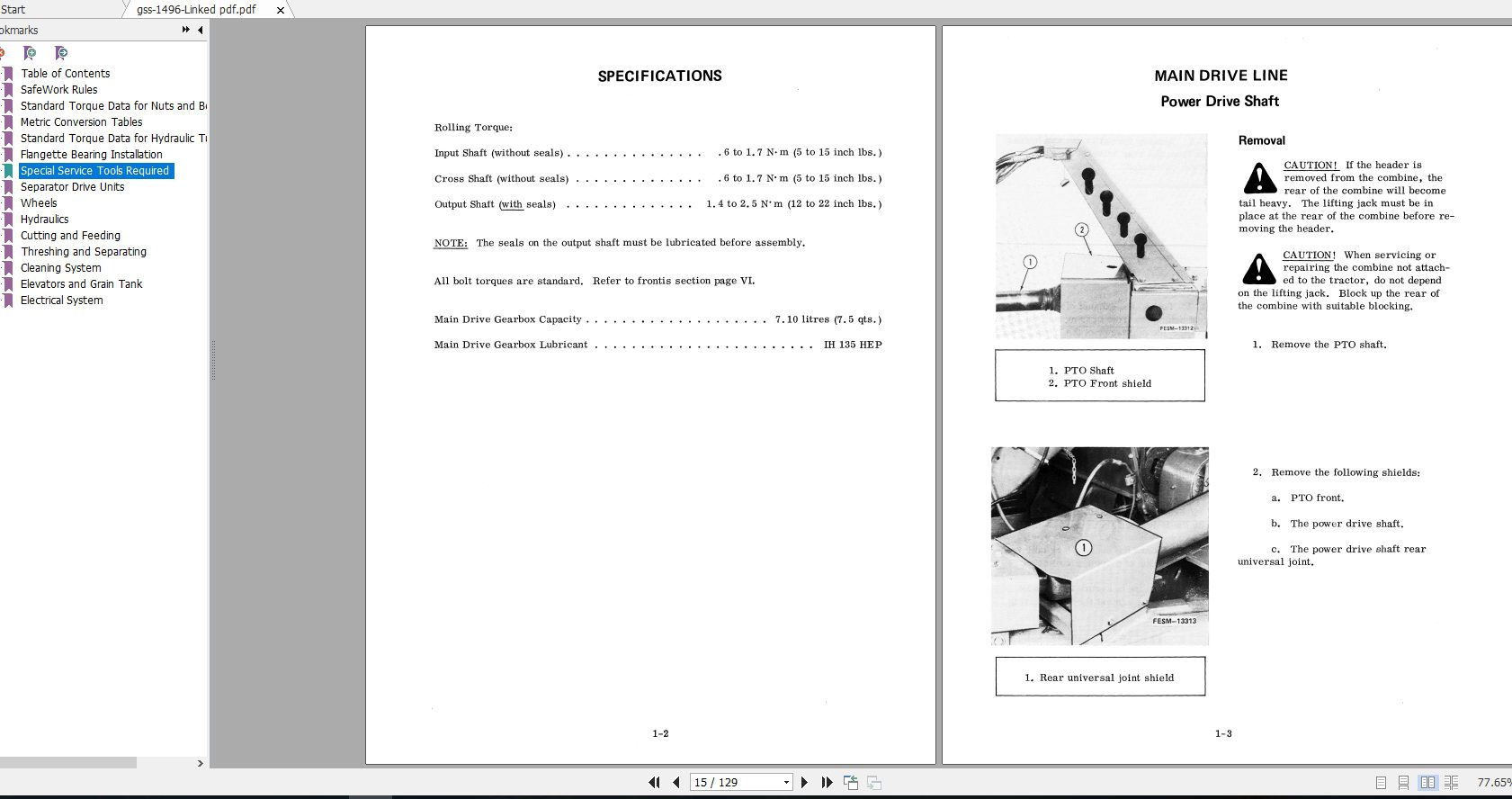 Case IH 1482 Combine Service ManualGSS 1496 2