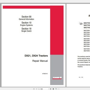Case IH DX21 DX24 Tractors Repair Manual 1