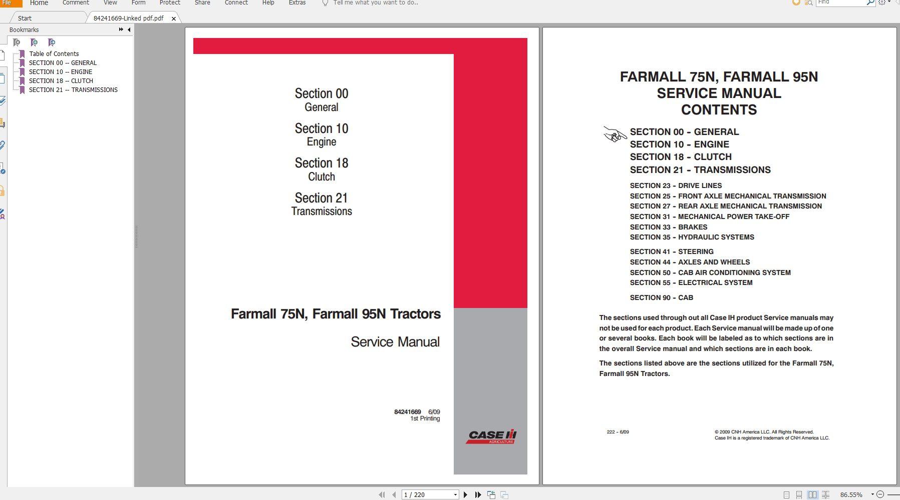 Case IH Farmall 75N Farmall 95N Tractors Service Manual 1
