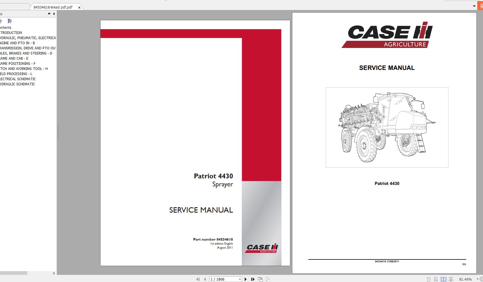 Case IH Patriot 4430 Spayer Service Manual84534618 1