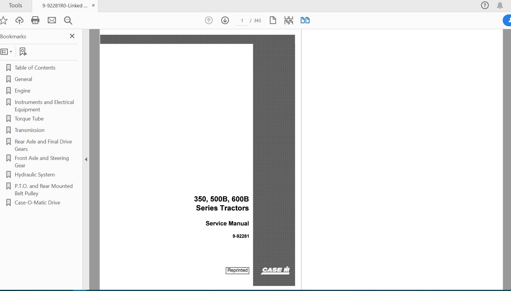 Case IH Tractor 350500B600B COMPLETE Service Manual9 92281R0 1