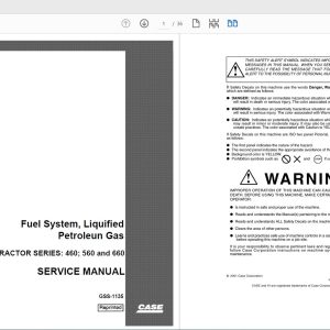 Case IH Tractor 460560660 Fuel SystemLiquified Petroleum Gas Service ManualGSS 1135 1lrmMX