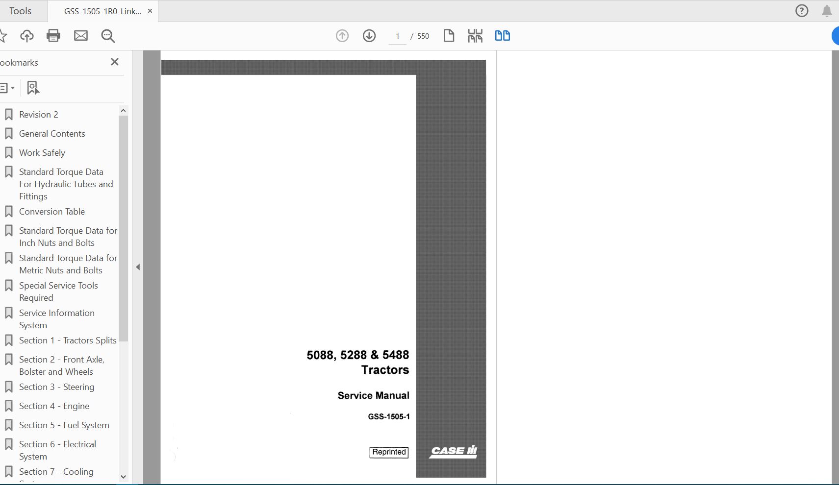 Case IH Tractor 508852885488 Service ManualGSS 1505 1 1