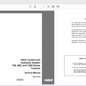Case IH Tractor 706756 8061206 Load and Position Control Hitch Service ManualGSS1344D 1